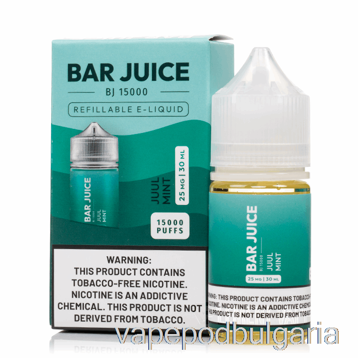 Vape 10000 Дръпки Juul Mint - Bar Juice - 30ml 25mg